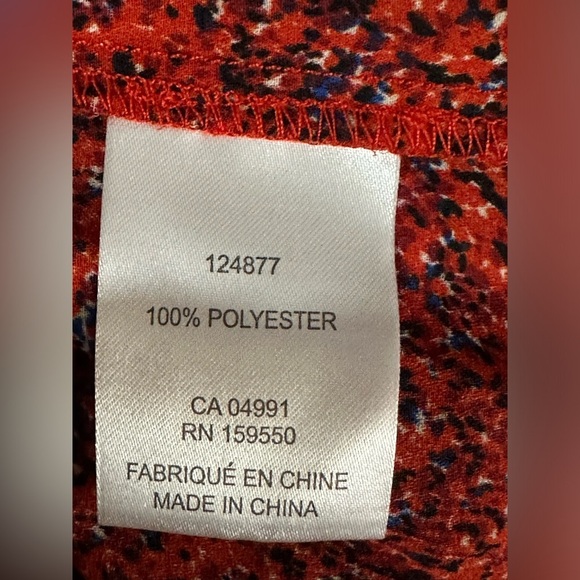 Carolina Belle Red Boxy Blouse with Mandarin Collar ♥️ - Picture 9 of 10